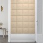 Wandpaneele 12 Stk. Creme 30x30 cm Stoff 1,08 m² Wandpaneele 12 Stk. Creme 30x30 cm Stoff 1,08 m²