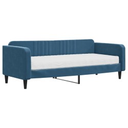 vidaXL Tagesbett mit Matratze Blau 90x200 cm Samt