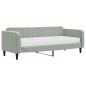 vidaXL Tagesbett mit Matratze Hellgrau 90x200 cm Samt vidaXL Tagesbett mit Matratze Hellgrau 90x200 cm Samt