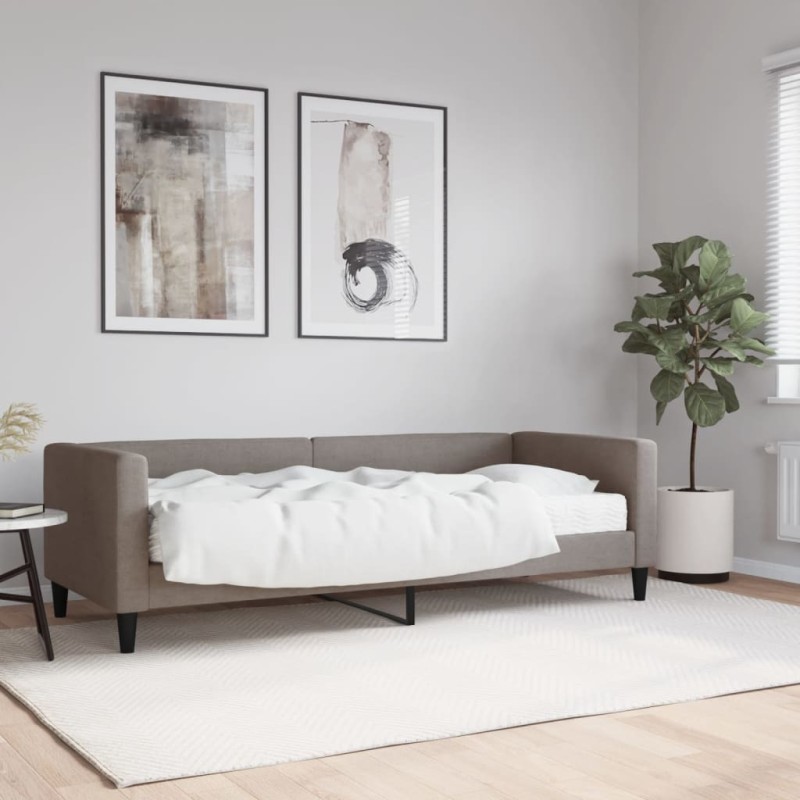vidaXL Tagesbett mit Matratze Taupe 80x200 cm Stoff vidaXL Tagesbett mit Matratze Taupe 80x200 cm Stoff