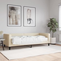 vidaXL Tagesbett mit Matratze Creme 80x200 cm Stoff