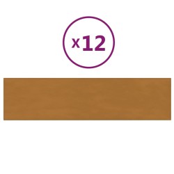 Wandpaneele 12 Stk. Braun 60x15 cm Samt 1,08 m²