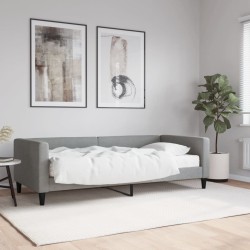 vidaXL Tagesbett mit Matratze Hellgrau 90x200 cm Stoff