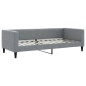 vidaXL Tagesbett mit Matratze Hellgrau 90x200 cm Stoff vidaXL Tagesbett mit Matratze Hellgrau 90x200 cm Stoff