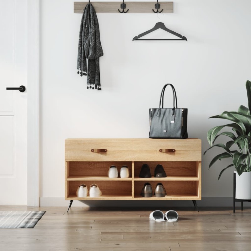 vidaXL Schuhbank Sonoma-Eiche 102x35x55 cm Holzwerkstoff vidaXL Schuhbank Sonoma-Eiche 102x35x55 cm Holzwerkstoff