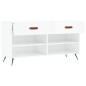 vidaXL Schuhbank Hochglanz-Weiß 102x35x55 cm Holzwerkstoff vidaXL Schuhbank Hochglanz-Weiß 102x35x55 cm Holzwerkstoff