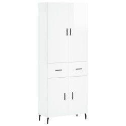 Highboard Hochglanz-Weiß 69,5x34x180 cm Holzwerkstoff