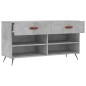 vidaXL Schuhbank Betongrau 102x35x55 cm Holzwerkstoff vidaXL Schuhbank Betongrau 102x35x55 cm Holzwerkstoff