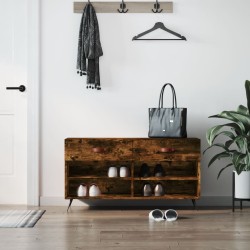 vidaXL Schuhbank Räuchereiche 102x35x55 cm Holzwerkstoff