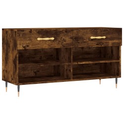 vidaXL Schuhbank Räuchereiche 102x35x55 cm Holzwerkstoff