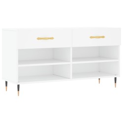 vidaXL Schuhbank Weiß 102x35x55 cm Holzwerkstoff
