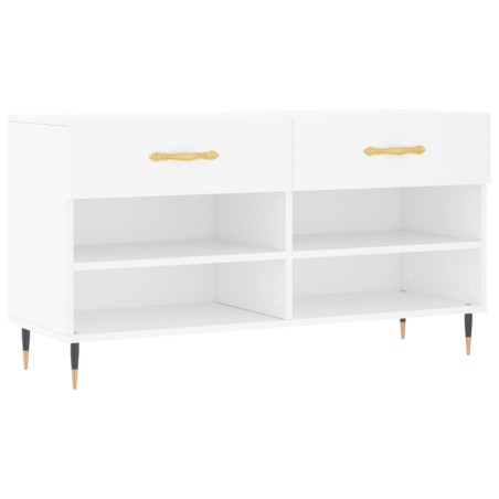 vidaXL Schuhbank Weiß 102x35x55 cm Holzwerkstoff