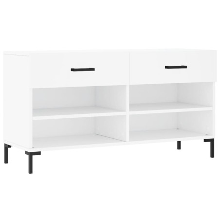 vidaXL Schuhbank Weiß 102x35x55 cm Holzwerkstoff