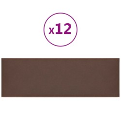 vidaXL Wandpaneele 12 Stk. Braun 90x30 cm Kunstleder 3,24 m²