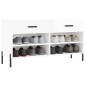 vidaXL Schuhbank Hochglanz-Weiß 102x35x55 cm Holzwerkstoff vidaXL Schuhbank Hochglanz-Weiß 102x35x55 cm Holzwerkstoff