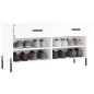 vidaXL Schuhbank Hochglanz-Weiß 102x35x55 cm Holzwerkstoff vidaXL Schuhbank Hochglanz-Weiß 102x35x55 cm Holzwerkstoff