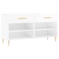 vidaXL Schuhbank Hochglanz-Weiß 102x35x55 cm Holzwerkstoff vidaXL Schuhbank Hochglanz-Weiß 102x35x55 cm Holzwerkstoff