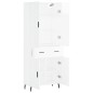 Highboard Hochglanz-Weiß 69,5x34x180 cm Holzwerkstoff Highboard Hochglanz-Weiß 69,5x34x180 cm Holzwerkstoff