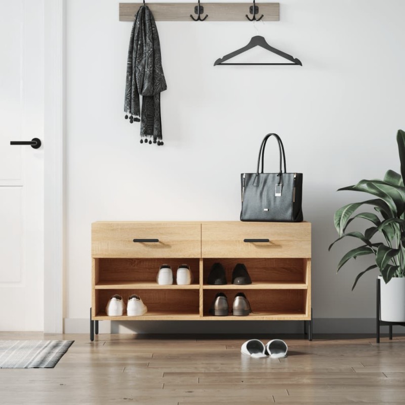 vidaXL Schuhbank Sonoma-Eiche 102x35x55 cm Holzwerkstoff vidaXL Schuhbank Sonoma-Eiche 102x35x55 cm Holzwerkstoff