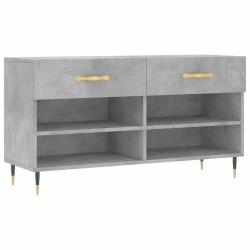 vidaXL Schuhbank Betongrau 102x35x55 cm Holzwerkstoff