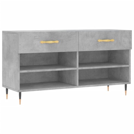 vidaXL Schuhbank Betongrau 102x35x55 cm Holzwerkstoff