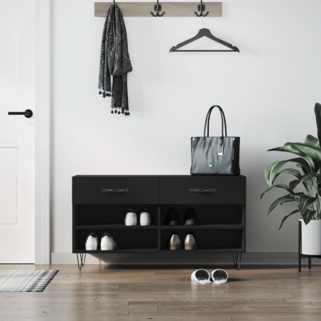vidaXL Schuhbank Schwarz 102x35x55 cm Holzwerkstoff