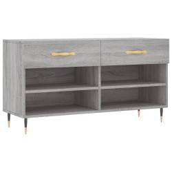 vidaXL Schuhbank Grau Sonoma 102x35x55 cm Holzwerkstoff