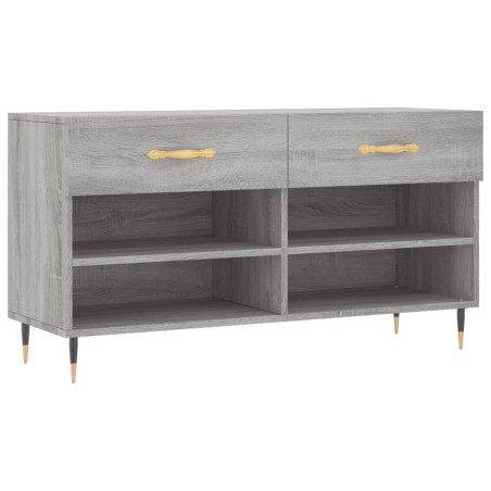 vidaXL Schuhbank Grau Sonoma 102x35x55 cm Holzwerkstoff