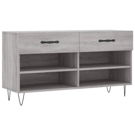 vidaXL Schuhbank Grau Sonoma 102x35x55 cm Holzwerkstoff