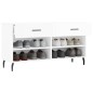 vidaXL Schuhbank Hochglanz-Weiß 102x35x55 cm Holzwerkstoff vidaXL Schuhbank Hochglanz-Weiß 102x35x55 cm Holzwerkstoff