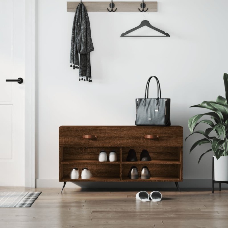 vidaXL Schuhbank Braun Eichen-Optik 102x35x55 cm Holzwerkstoff vidaXL Schuhbank Braun Eichen-Optik 102x35x55 cm Holzwerkstoff