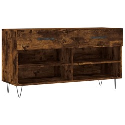 vidaXL Schuhbank Räuchereiche 102x35x55 cm Holzwerkstoff