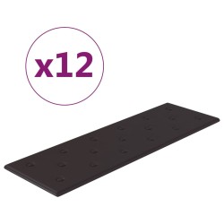 vidaXL Wandpaneele 12 Stk. Schwarz 90x30 cm Kunstleder 3,24 m²