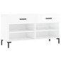 vidaXL Schuhbank Hochglanz-Weiß 102x35x55 cm Holzwerkstoff vidaXL Schuhbank Hochglanz-Weiß 102x35x55 cm Holzwerkstoff