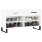 vidaXL Schuhbank Weiß 102x35x55 cm Holzwerkstoff vidaXL Schuhbank Weiß 102x35x55 cm Holzwerkstoff
