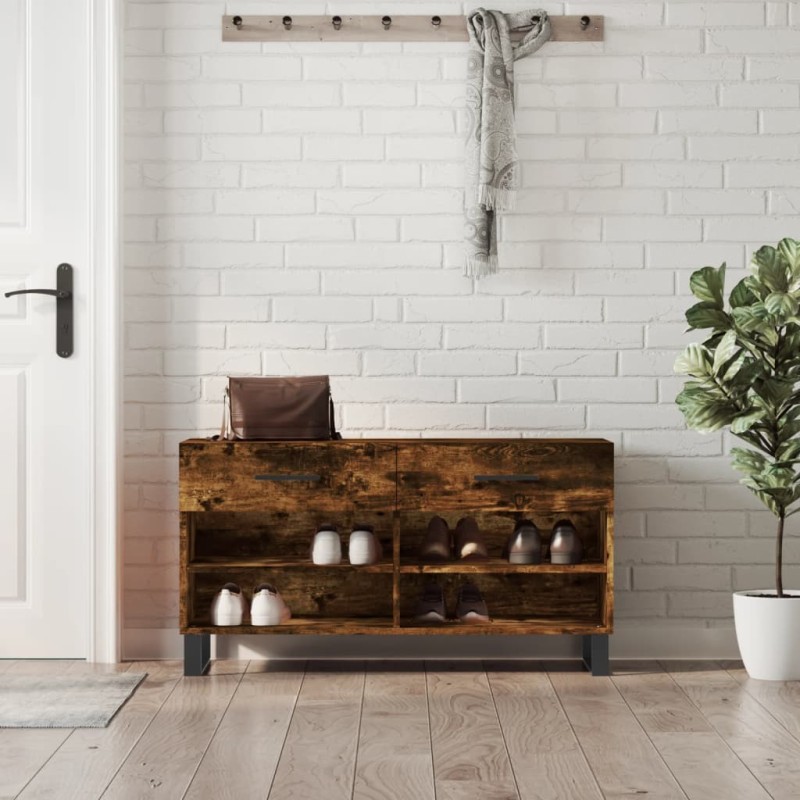 vidaXL Schuhbank Räuchereiche 102x35x55 cm Holzwerkstoff vidaXL Schuhbank Räuchereiche 102x35x55 cm Holzwerkstoff