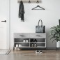 vidaXL Schuhbank Betongrau 102x35x55 cm Holzwerkstoff vidaXL Schuhbank Betongrau 102x35x55 cm Holzwerkstoff