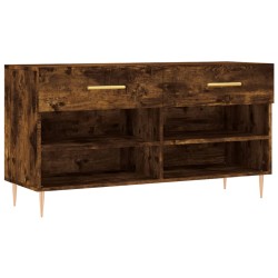 vidaXL Schuhbank Räuchereiche 102x35x55 cm Holzwerkstoff