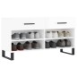 vidaXL Schuhbank Hochglanz-Weiß 102x35x55 cm Holzwerkstoff vidaXL Schuhbank Hochglanz-Weiß 102x35x55 cm Holzwerkstoff