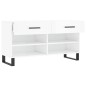 vidaXL Schuhbank Hochglanz-Weiß 102x35x55 cm Holzwerkstoff vidaXL Schuhbank Hochglanz-Weiß 102x35x55 cm Holzwerkstoff