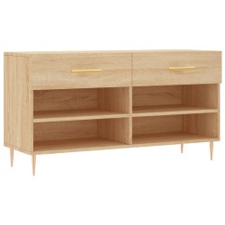 vidaXL Schuhbank Sonoma-Eiche 102x35x55 cm Holzwerkstoff