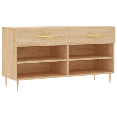 vidaXL Schuhbank Sonoma-Eiche 102x35x55 cm Holzwerkstoff