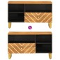 vidaXL TV-Schrank Braun und Schwarz 80x33,5x46 cm Massivholz Mango vidaXL TV-Schrank Braun und Schwarz 80x33,5x46 cm Massivholz Mango