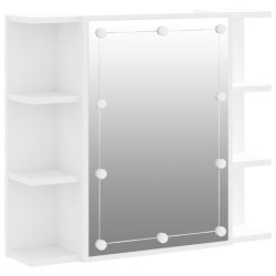 vidaXL Spiegelschrank mit LED Weiß 70x16,5x60 cm