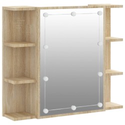 vidaXL Spiegelschrank mit LED Sonoma-Eiche 70x16,5x60 cm