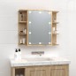 vidaXL Spiegelschrank mit LED Sonoma-Eiche 70x16,5x60 cm vidaXL Spiegelschrank mit LED Sonoma-Eiche 70x16,5x60 cm
