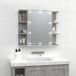 vidaXL Spiegelschrank mit LED Betongrau 70x16,5x60 cm