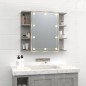 vidaXL Spiegelschrank mit LED Betongrau 70x16,5x60 cm vidaXL Spiegelschrank mit LED Betongrau 70x16,5x60 cm