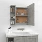 vidaXL Spiegelschrank mit LED Betongrau 70x16,5x60 cm vidaXL Spiegelschrank mit LED Betongrau 70x16,5x60 cm