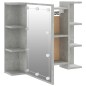 vidaXL Spiegelschrank mit LED Betongrau 70x16,5x60 cm vidaXL Spiegelschrank mit LED Betongrau 70x16,5x60 cm